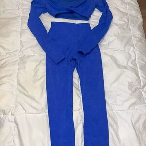 CSB fade scrunch leggings and long sleeve crop